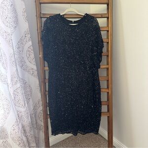 Adrianna Papell Black Sequin Gown